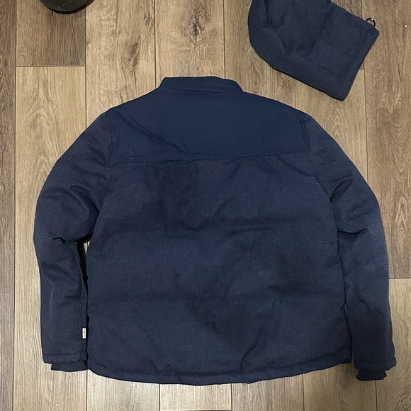 Timberland Navy Quilted Puffer Jacket with Sherpa Trim - Picture 6 of 6